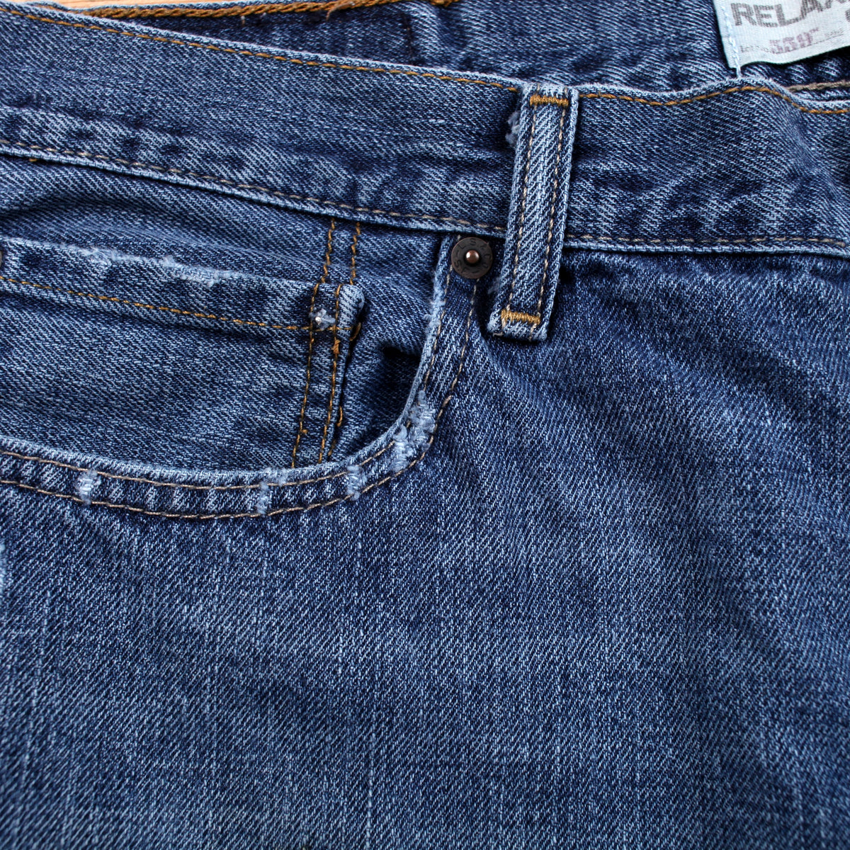 Levis 559 Jeans 36x34 Blue Relaxed Straight Fit Medium Stonewash Red Tab Denim