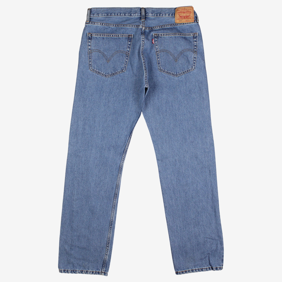 Levis 505 Jeans 36x34 Blue Regular Straight Medium Stonewash Red Tab Denim