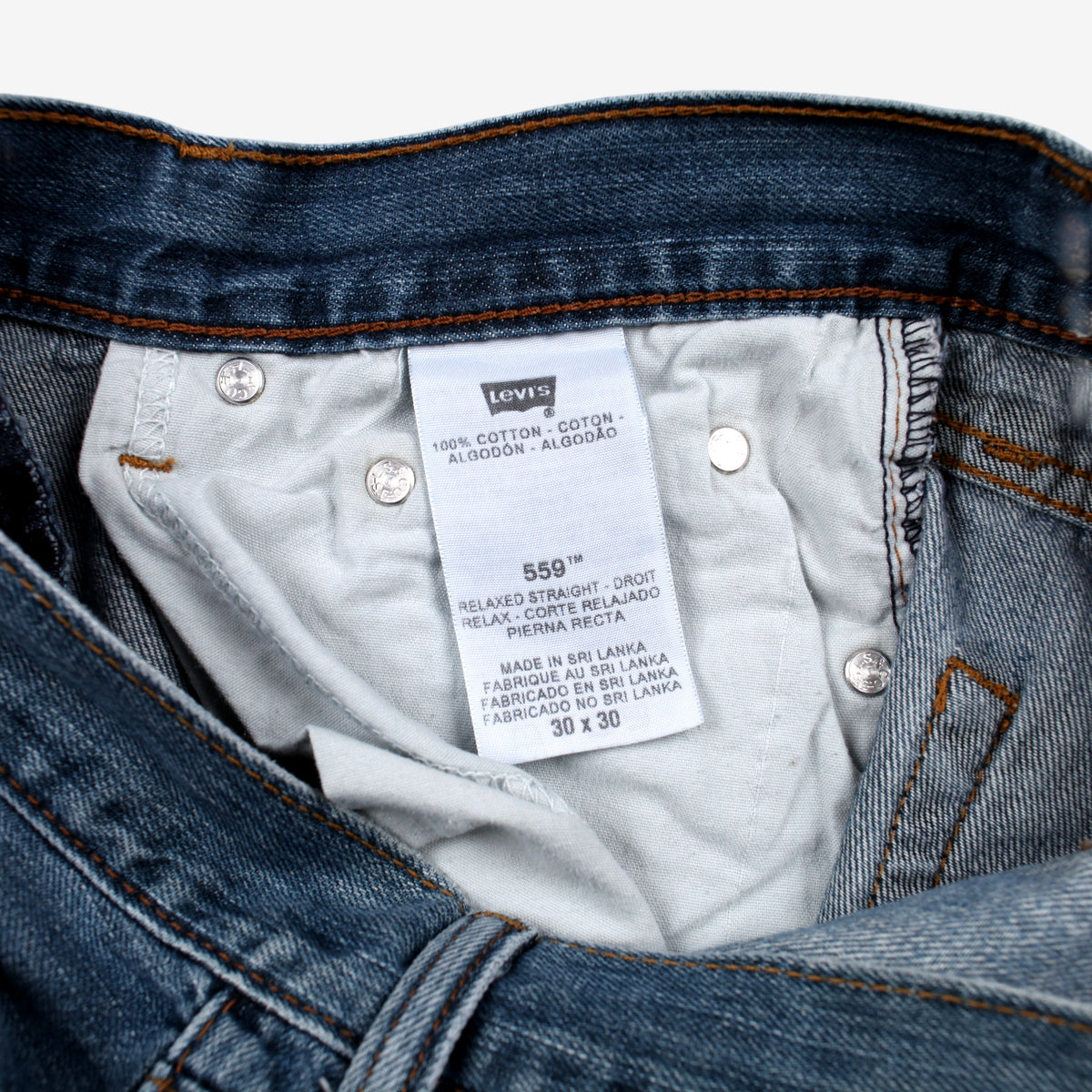 Levis 559 Jeans 30x30 Blue Relaxed Straight Faded Stonewash Denim