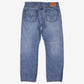 Levis 505 Jeans 38x32 Blue Regular Straight Faded Medium Stonewash Denim