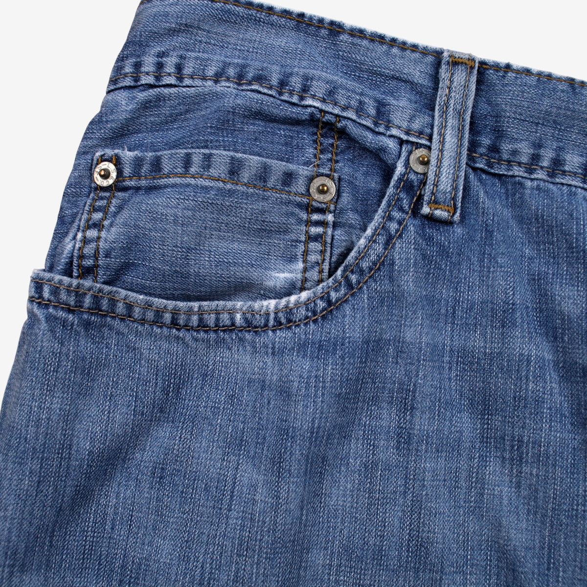Levis 505 Jeans 38x32 Blue Regular Straight Faded Medium Stonewash Denim