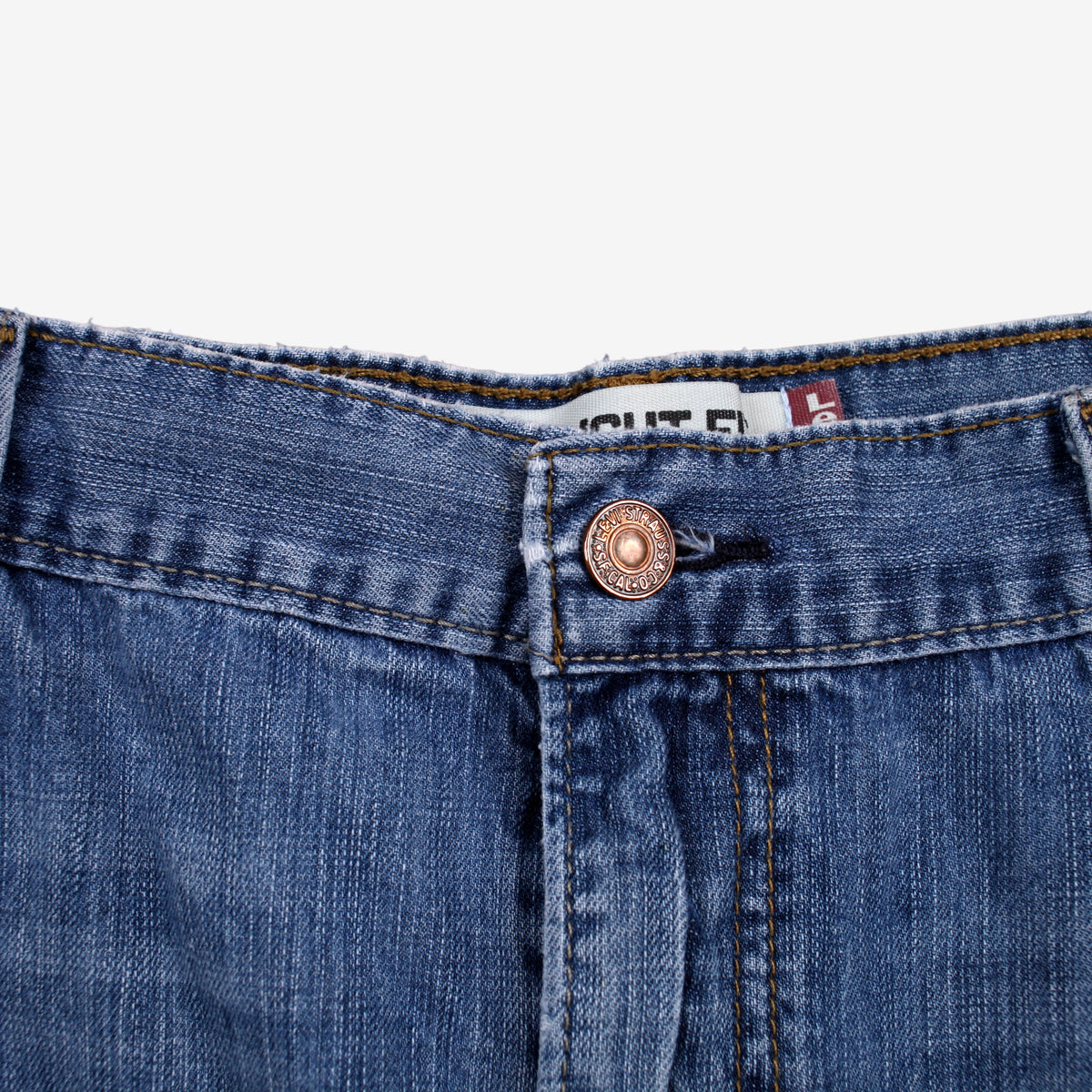 Levis 505 Jeans 38x32 Blue Regular Straight Faded Medium Stonewash Denim