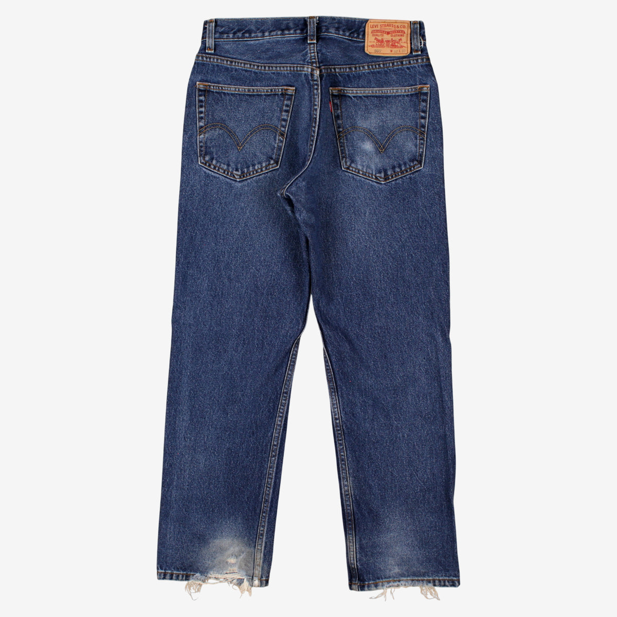 Levis 505 Jeans 30x30 Blue Regular Straight Faded Dark Stonewash Zip Denim