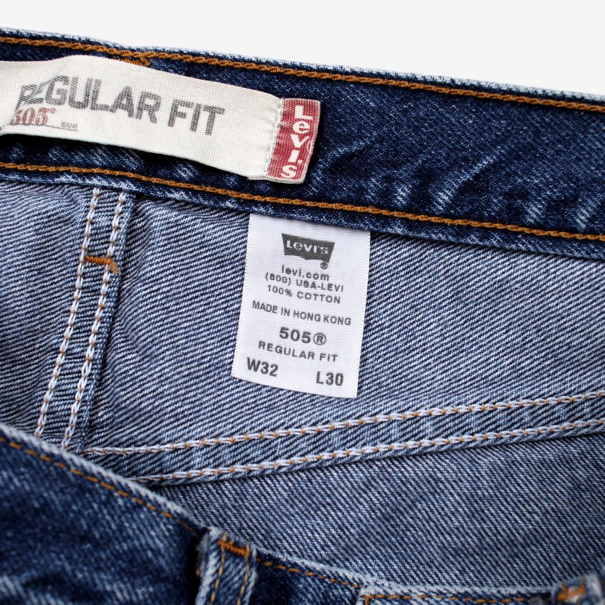 Levis 505 Jeans 30x30 Blue Regular Straight Faded Dark Stonewash Zip Denim