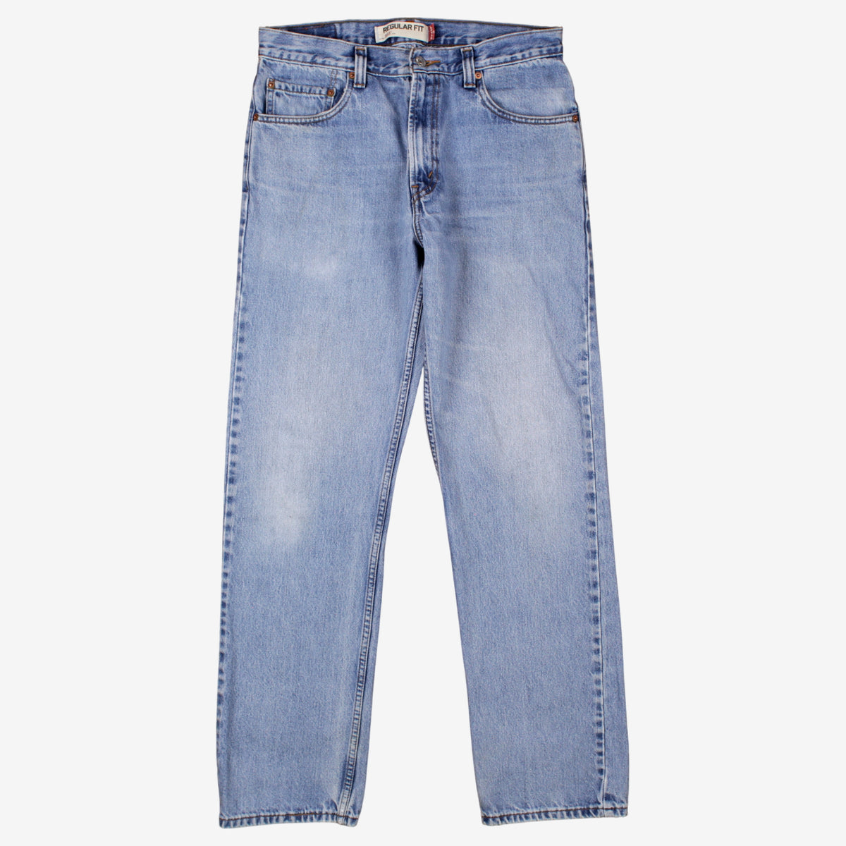 Levis 505 Jeans 33x34 Blue Regular Straight Faded Stonewash Red Tab Denim