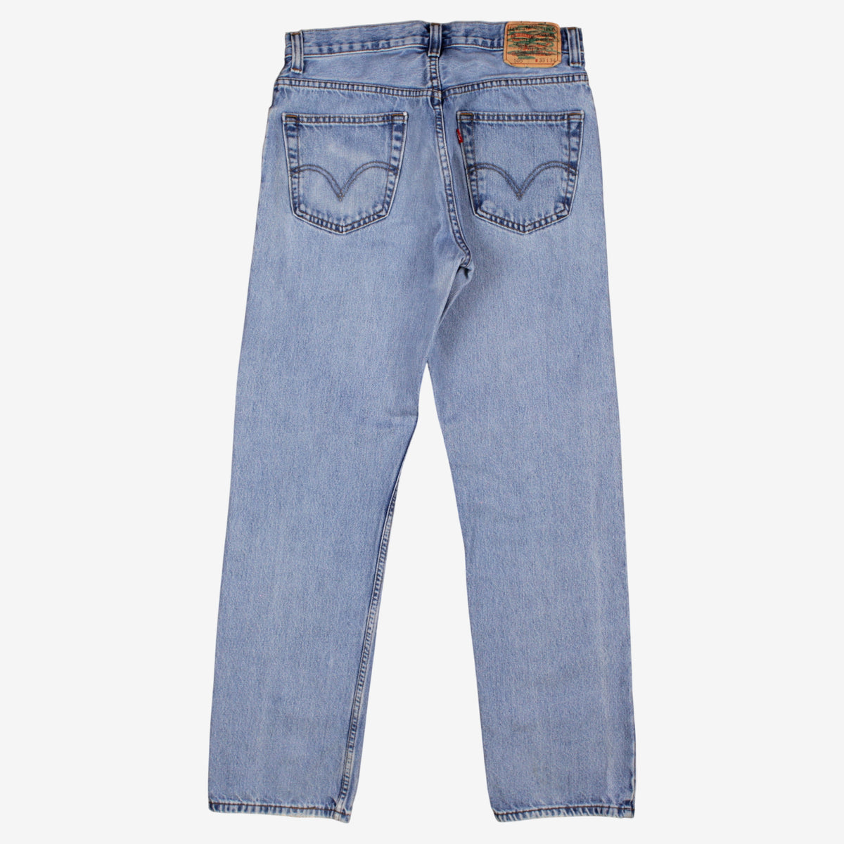 Levis 505 Jeans 33x34 Blue Regular Straight Faded Stonewash Red Tab Denim
