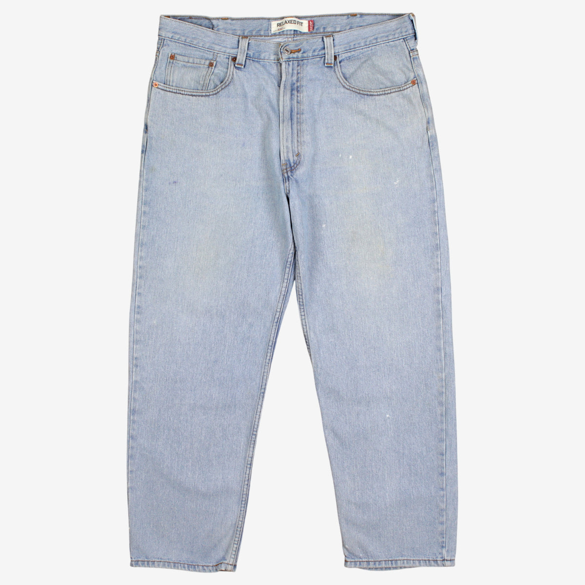 Levis 550 Jeans 38x30 Blue Relaxed Taper Faded Light Stonewash Denim