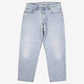 Levis 550 Jeans 35x30 Blue Relaxed Taper Faded Light Stonewash Zip Denim