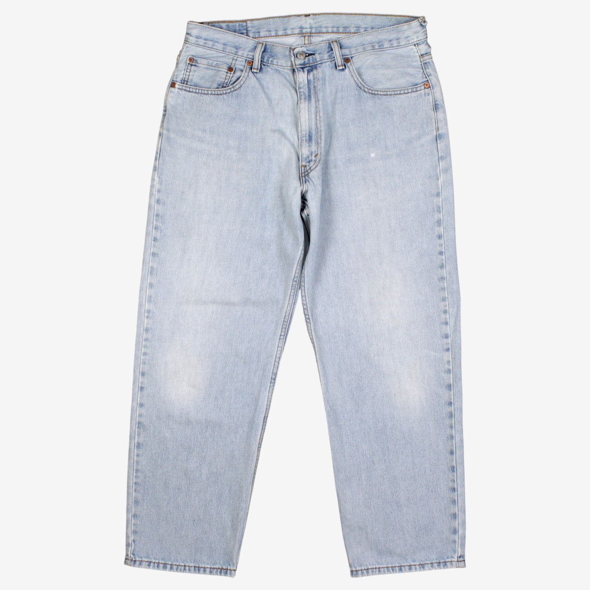 Levis 550 Jeans 35x30 Blue Relaxed Taper Faded Light Stonewash Zip Denim