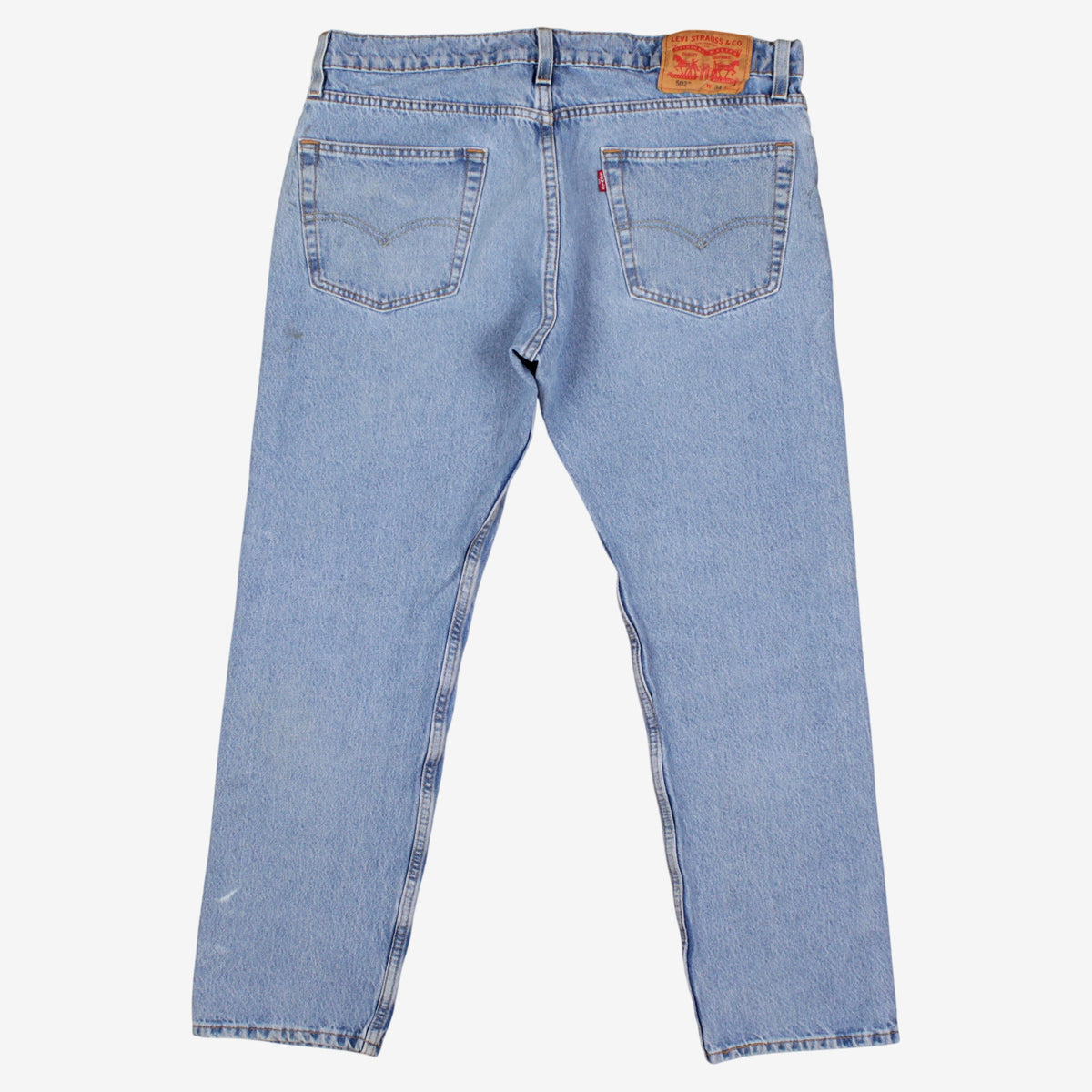 Levis 502 Jeans 34x30 Blue Regular Taper Faded Light Stonewash Denim