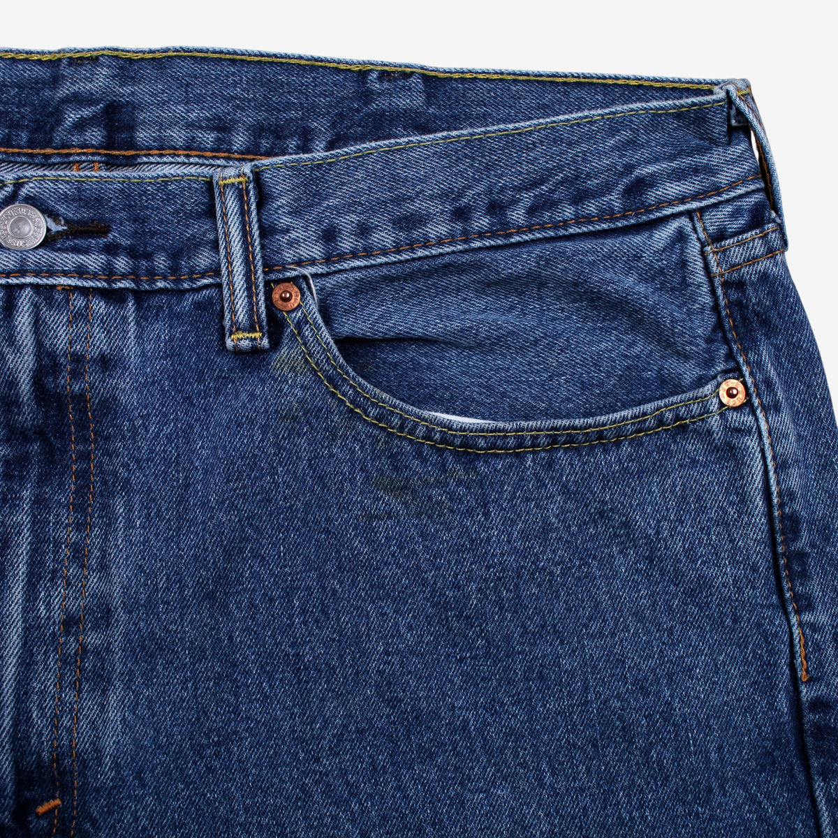 Levis 505 Jeans 38x32 Blue Regular Straight Faded Stonewash Red Tab Denim