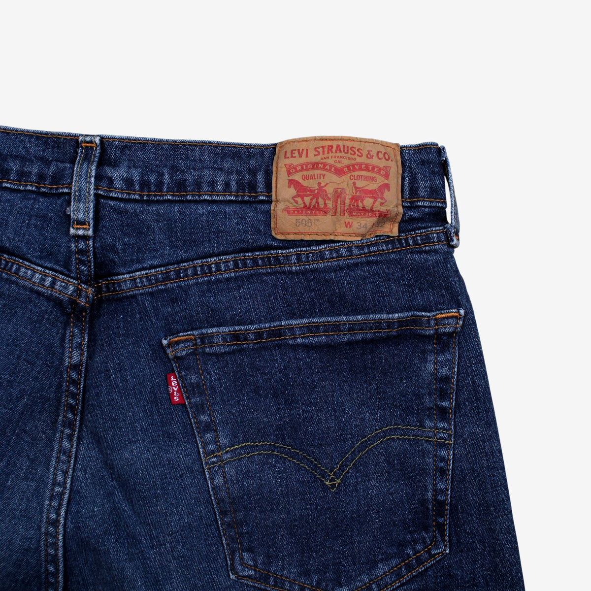 Levis 505 Jeans 34x32 Blue Regular Straight Dark Stonewash Mid Rise Denim
