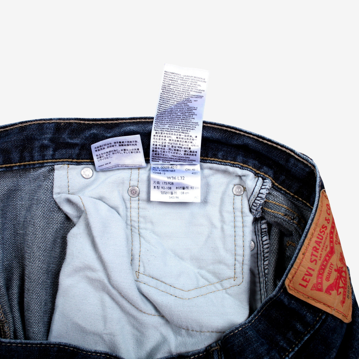 Levis 559 Jeans 35x31 Blue Relaxed Straight Faded Stonewash Denim