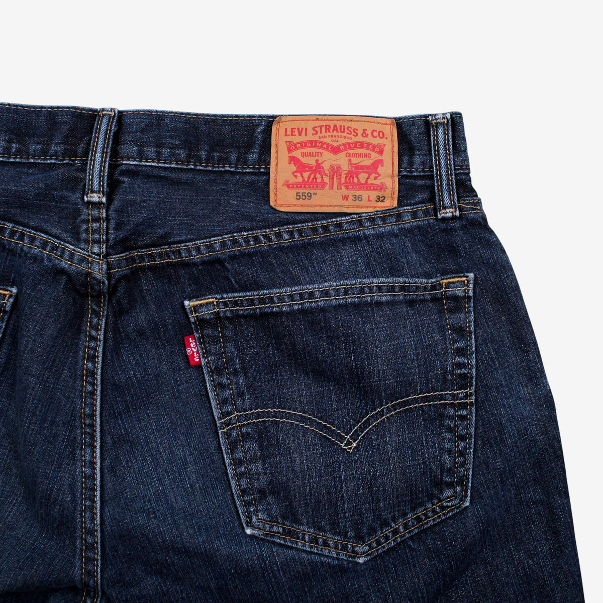 Levis 559 Jeans 35x31 Blue Relaxed Straight Faded Stonewash Denim