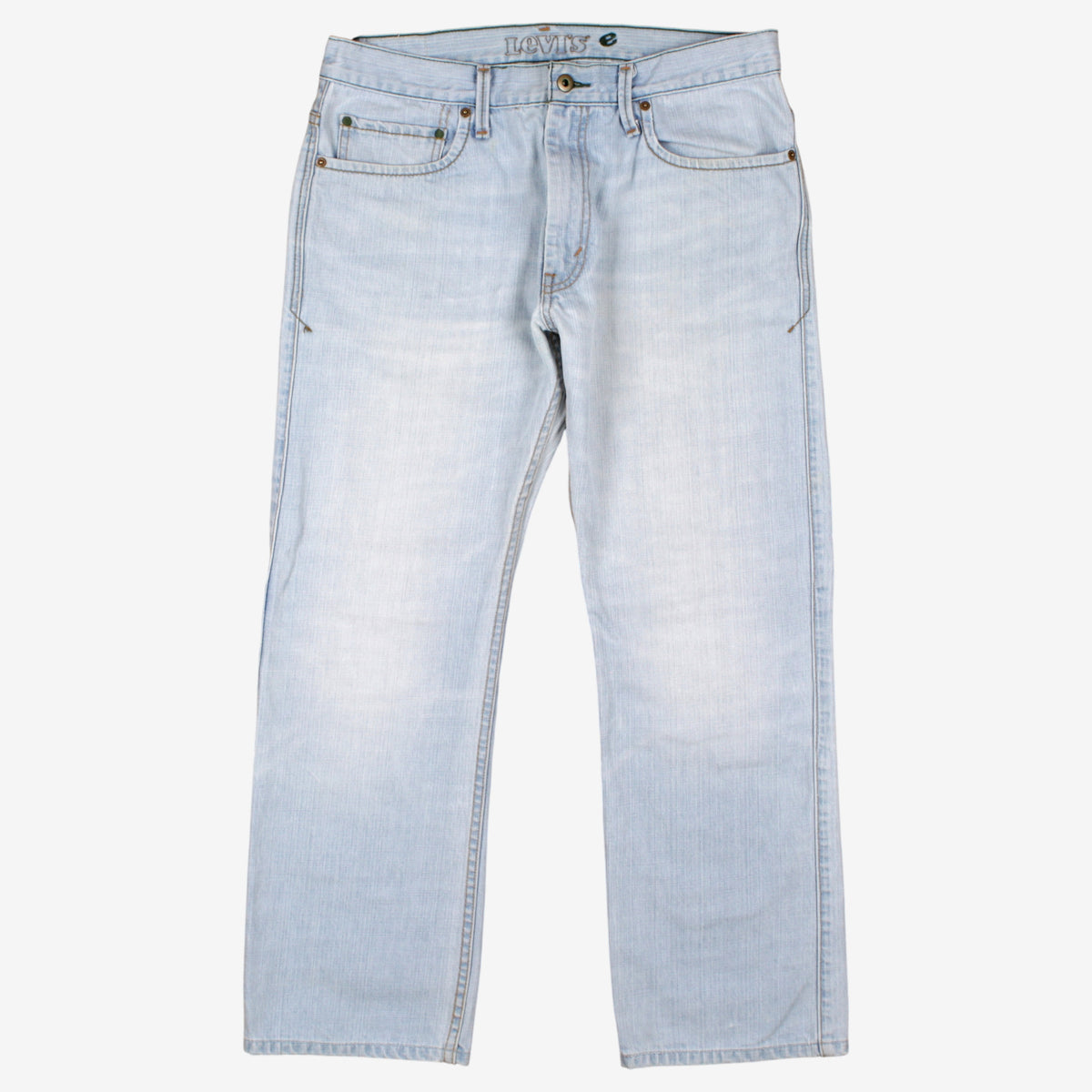Levis 539 Jeans 34x30 Blue Vintage Straight Fit Faded Light Stonewash Zip Denim