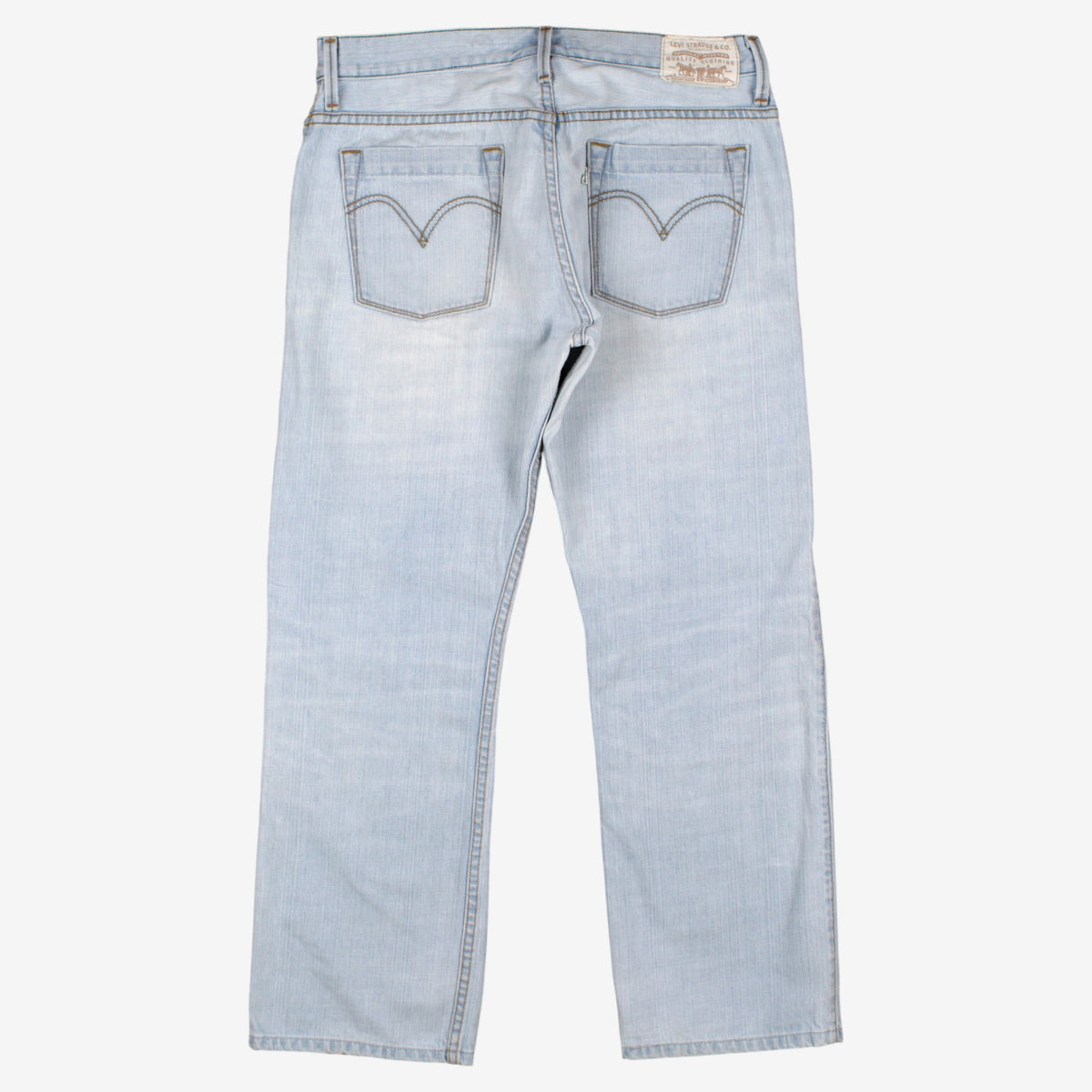 Levis 539 Jeans 34x30 Blue Vintage Straight Fit Faded Light Stonewash Zip Denim