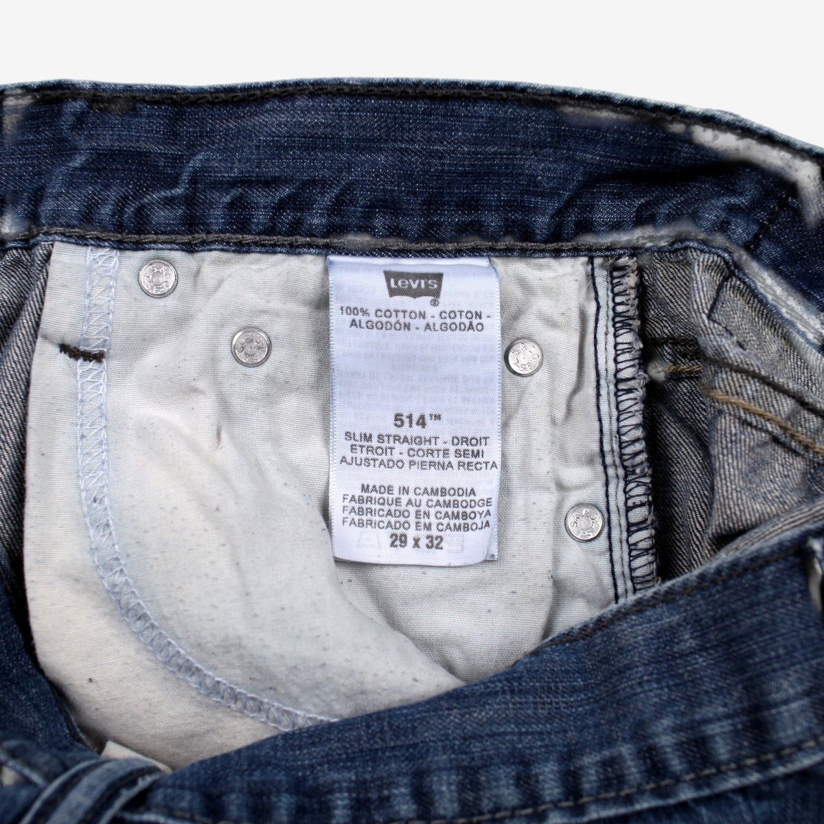 Levis 514 Jeans 29x32 Blue Regular Straight Slim Stonewash Red Tab Denim