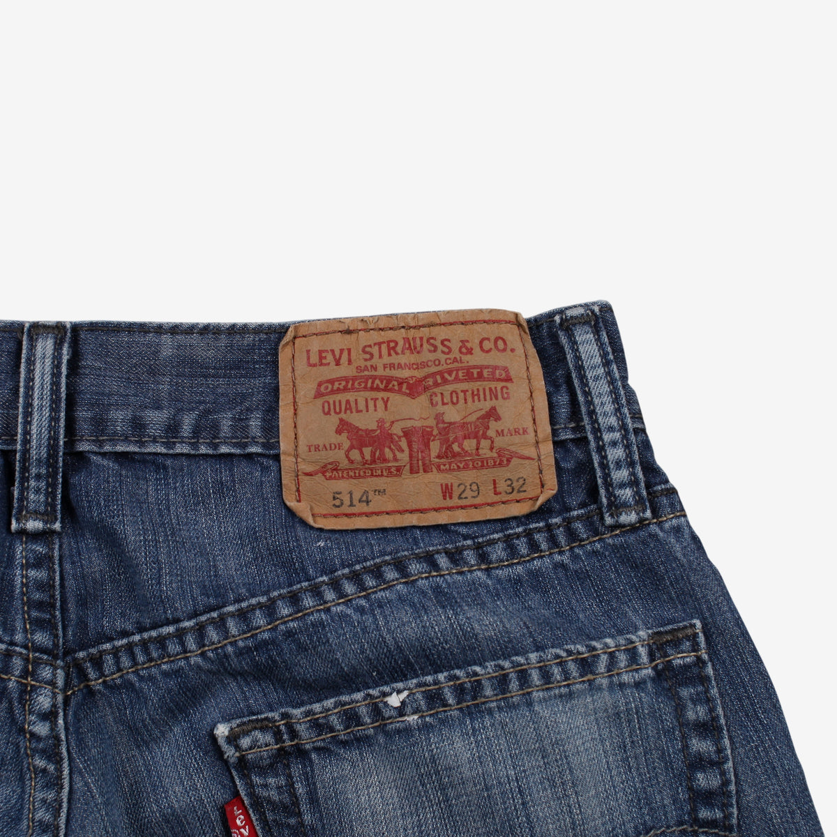 Levis 514 Jeans 29x32 Blue Regular Straight Slim Stonewash Red Tab Denim