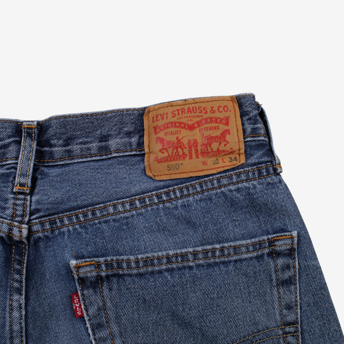 Levis 550 Jeans 32x34 Blue Relaxed Taper Straight Faded Stonewash Denim