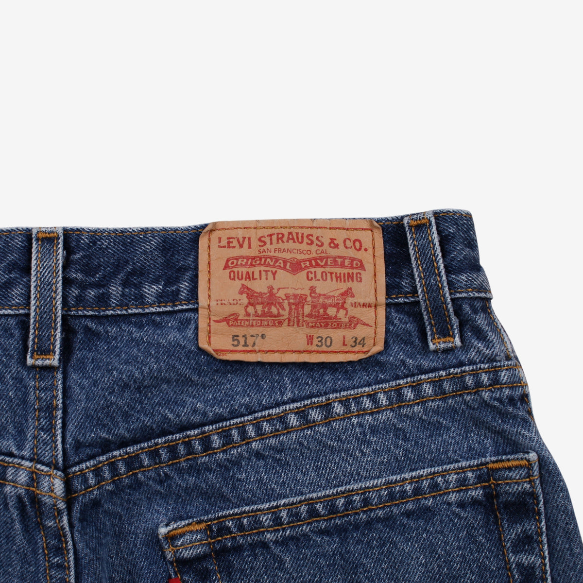 Levis 517 Jeans 30x34 Blue Regular Bootcut Faded Stonewash Mid Rise Zip Denim