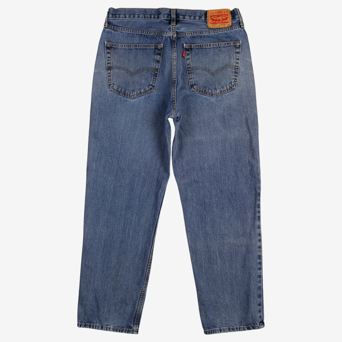 Levis 550 Jeans 36x32 Blue Relaxed Taper Faded Stonewash Red Tab Denim