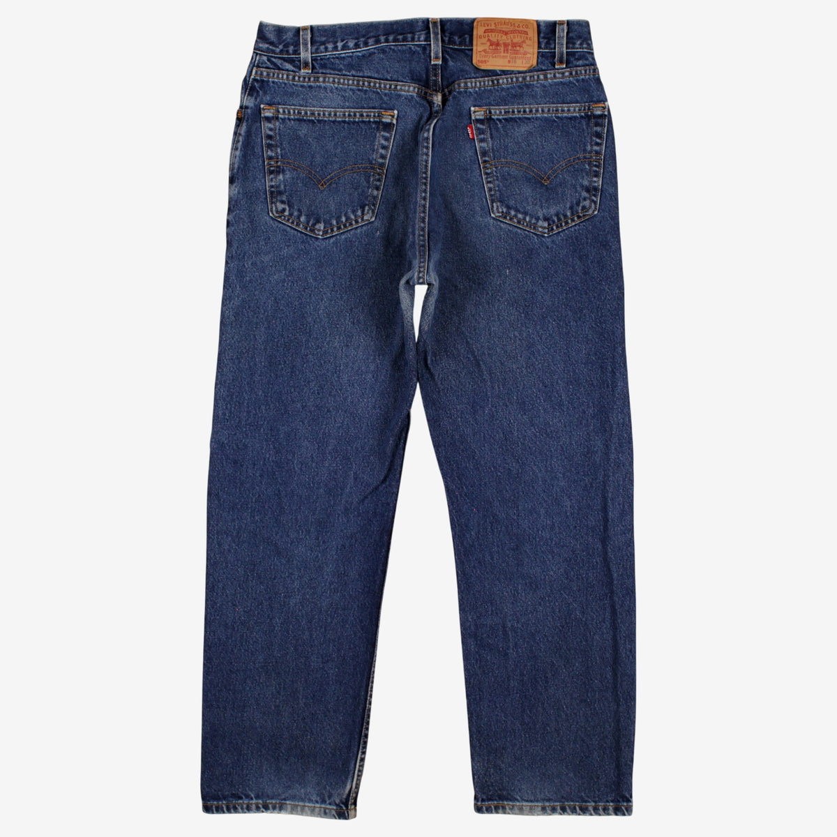 Levis 505 Jeans 34x29 Blue Regular Straight Faded Dark Stonewash Mid Rise Denim