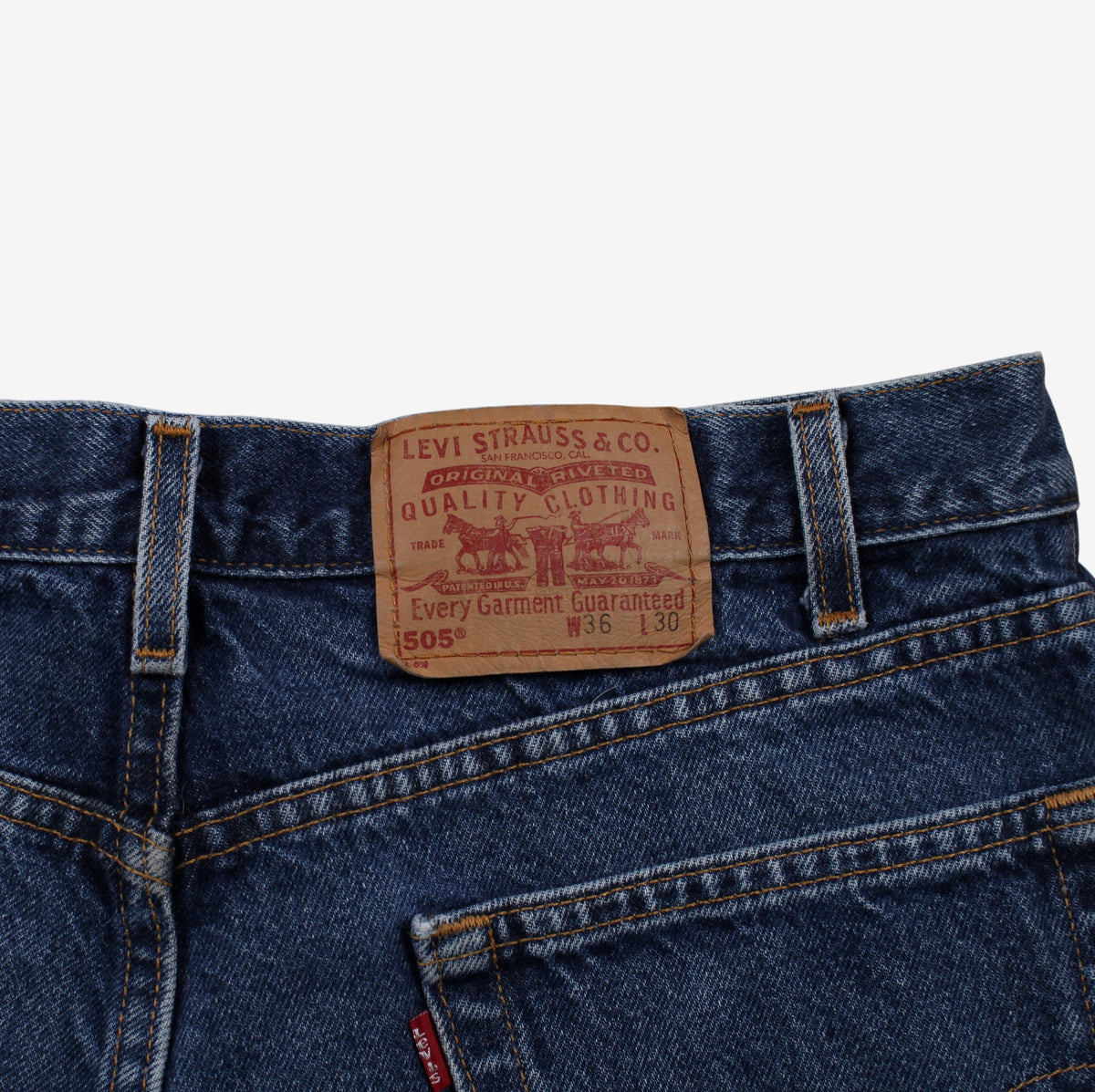 Levis 505 Jeans 34x29 Blue Regular Straight Faded Dark Stonewash Mid Rise Denim