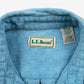 Vintage L.L. Bean Shirt S Womens Button 80s Cotton Subtle Check Outdoor Blue
