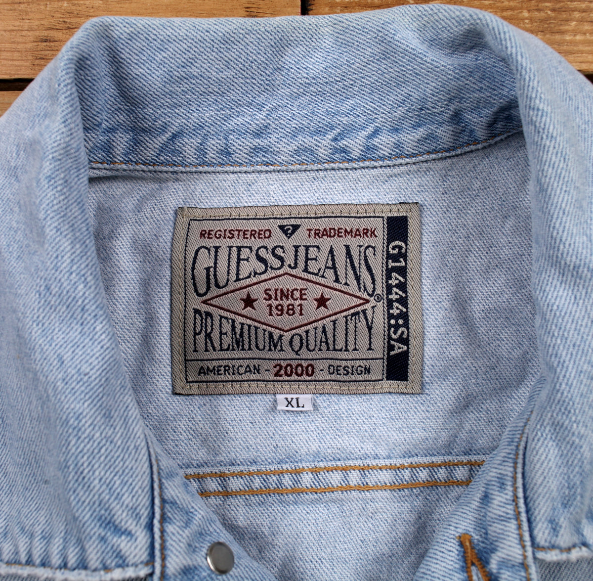 Guess Jeans Vest XL Mens 00s Blue Y2k Light Casual Gilet