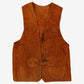 Vintage Suede Leather Vest M 60s Brown Western Cowboy Boho Hippie Gilet