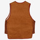 Vintage Lewein Clothing Ltd Lined Vest L Mens 70s Brown Cotton Sherpa Gilet