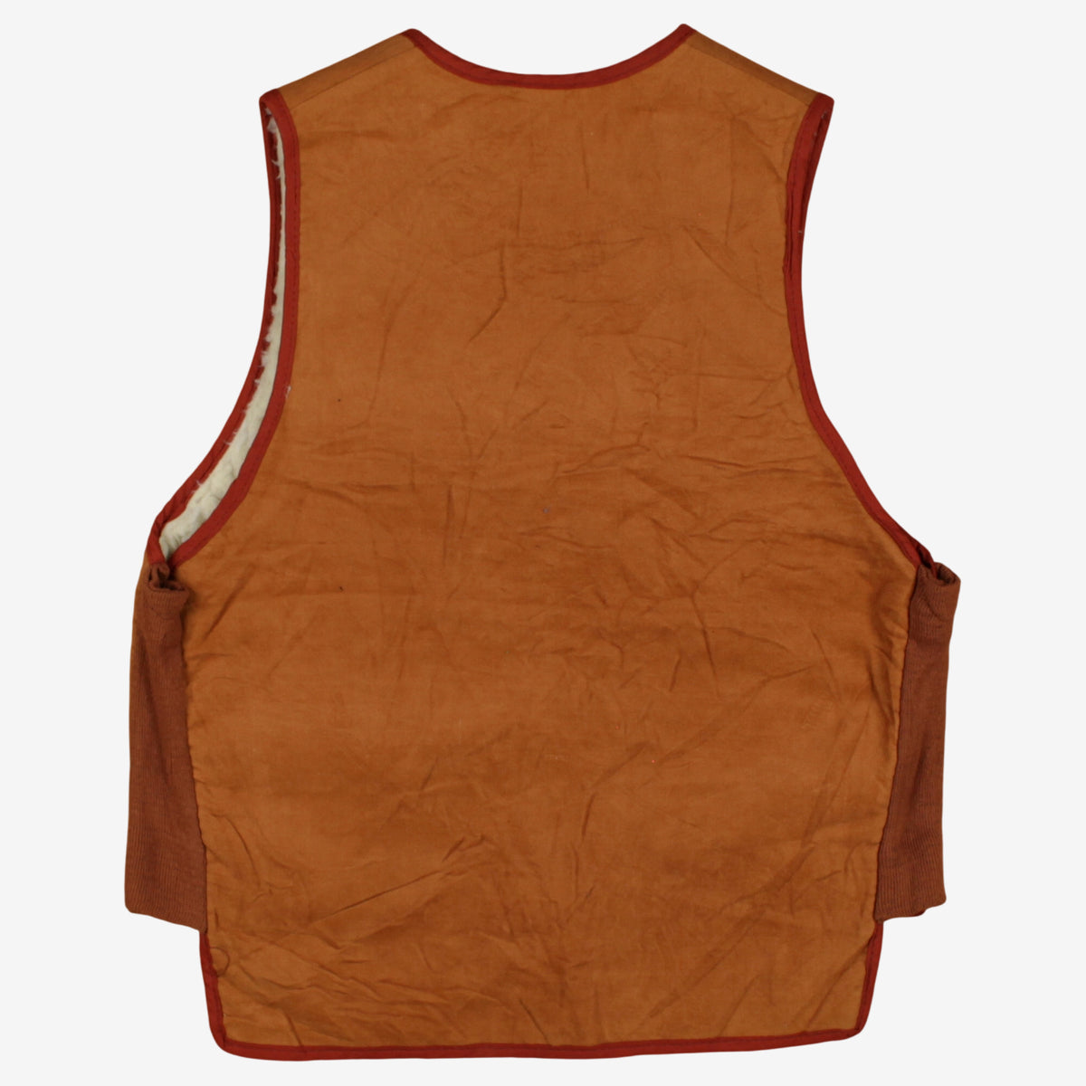 Vintage Lewein Clothing Ltd Lined Vest L Mens 70s Brown Cotton Sherpa Gilet