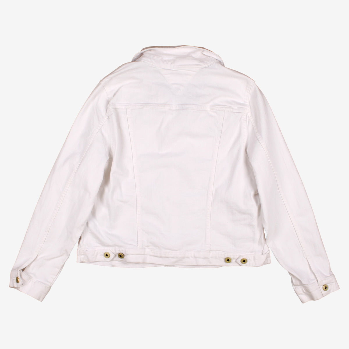 Tommy Hilfiger Denim Trucker Jacket XL Womens White Cotton Blend Preppy Casual