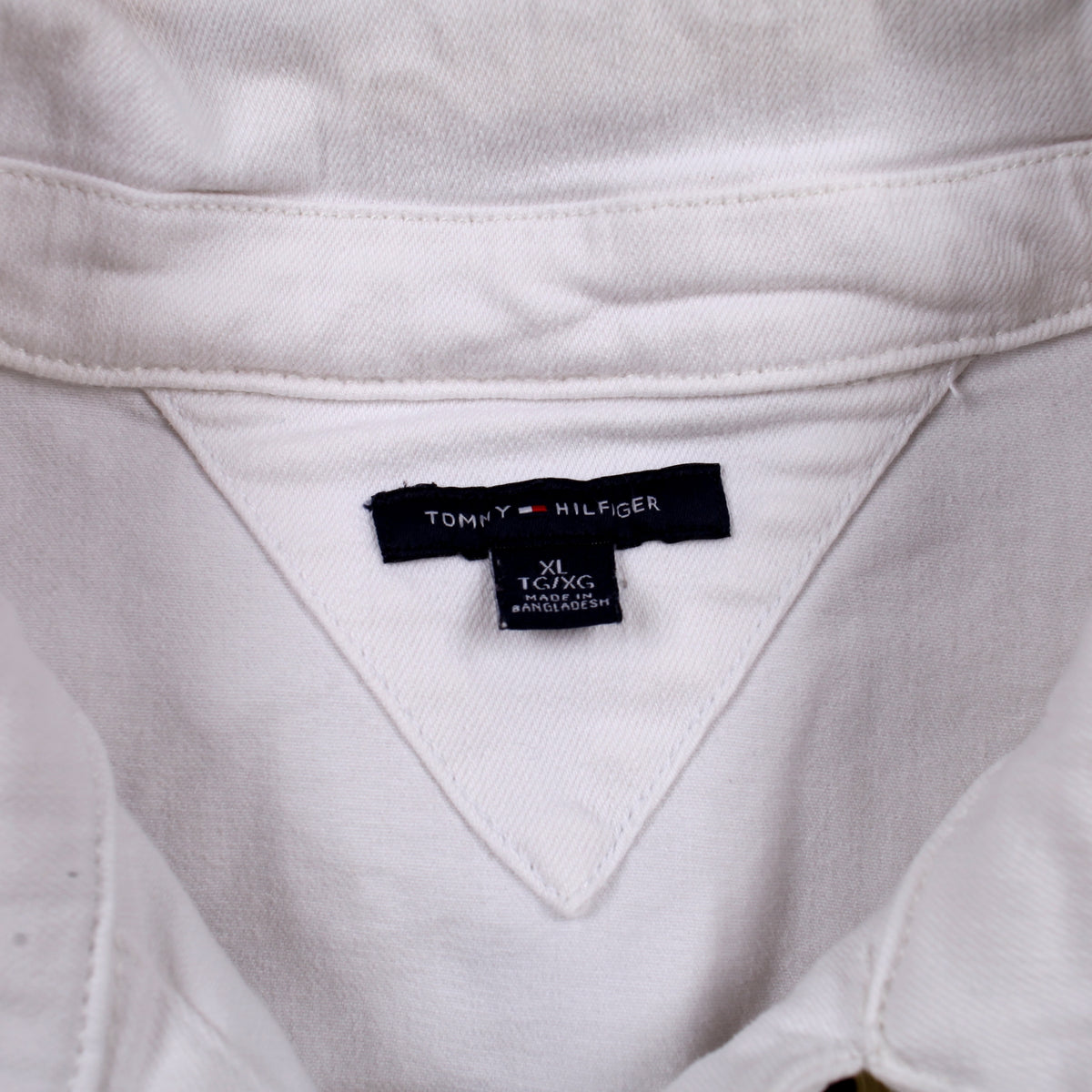 Tommy Hilfiger Denim Trucker Jacket XL Womens White Cotton Blend Preppy Casual
