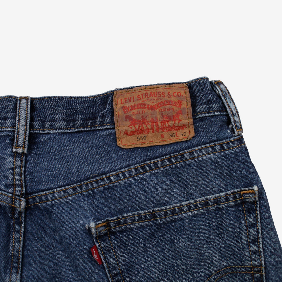 Levis 550 Jeans 36x30 Blue Relaxed Taper Faded Mid Rise Tapered Denim