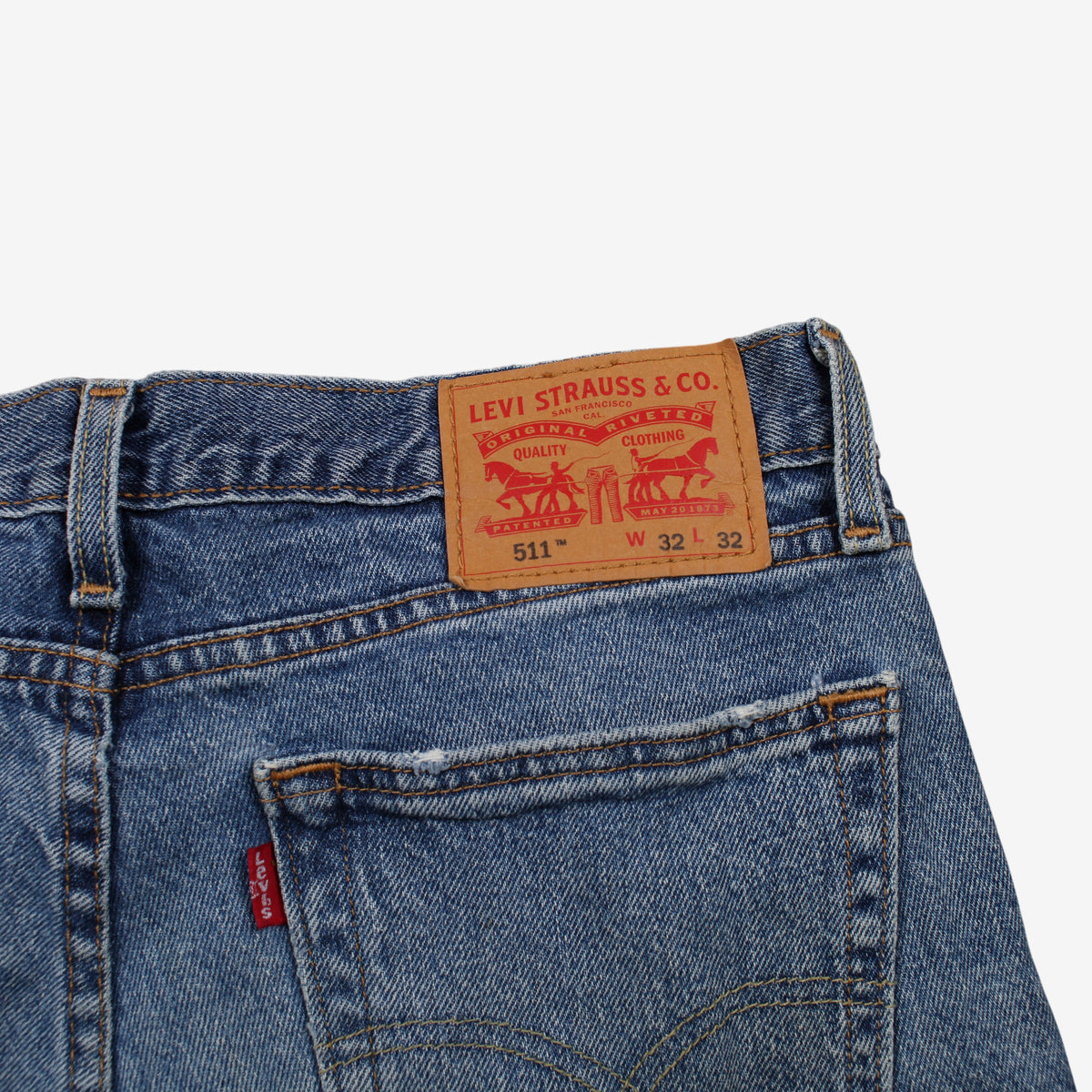 Levis 511 Jeans 32x29 Blue Slim Tapered Faded Medium Stonewash Denim
