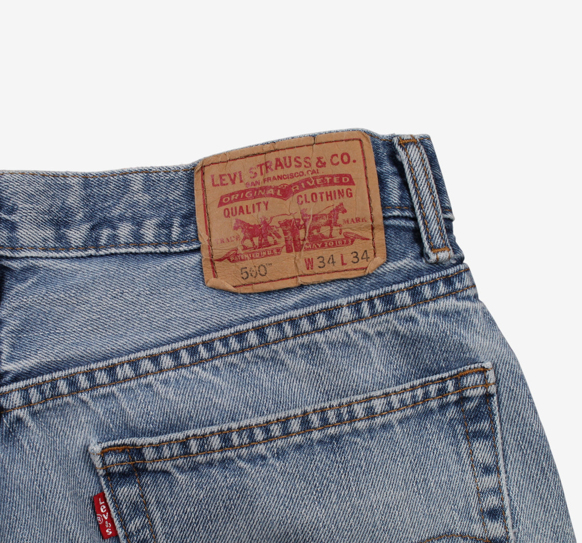 Levis 560 Jeans 34x34 Blue Relaxed Taper Faded Light Stonewash Zip Denim