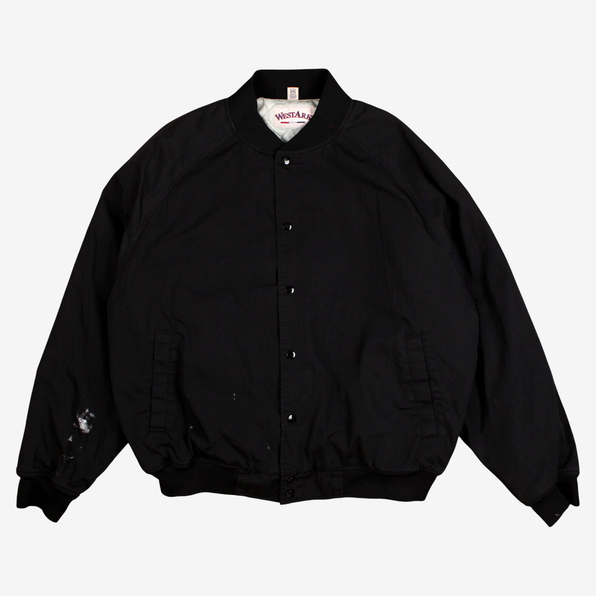 Vintage Westark Bomber Jacket 2XL Mens Black Cotton Blend Lined Workwear