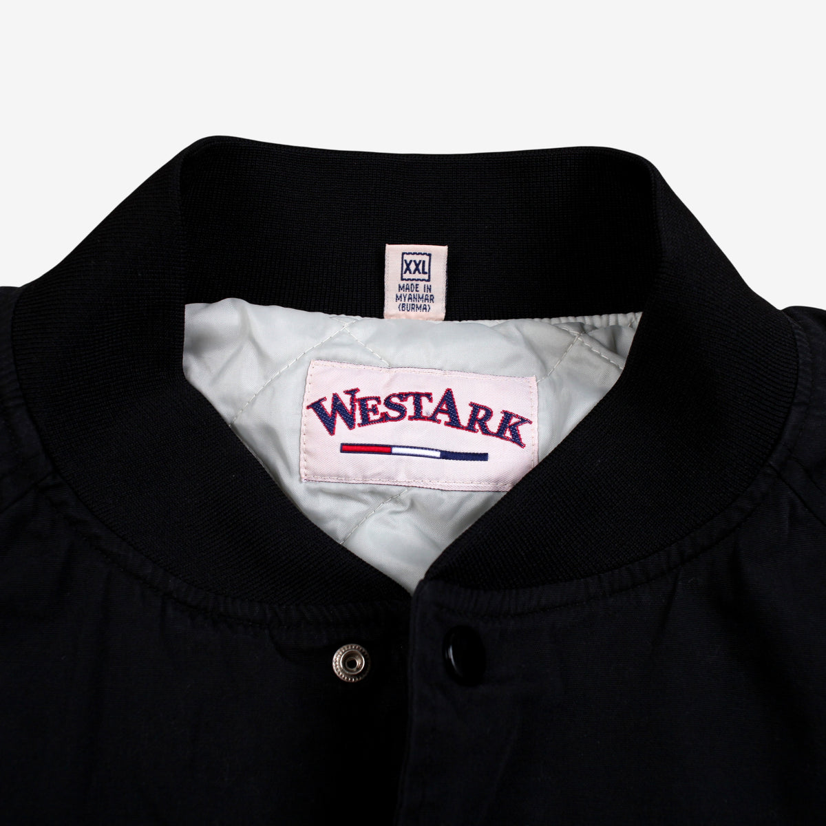 Vintage Westark Bomber Jacket 2XL Mens Black Cotton Blend Lined Workwear