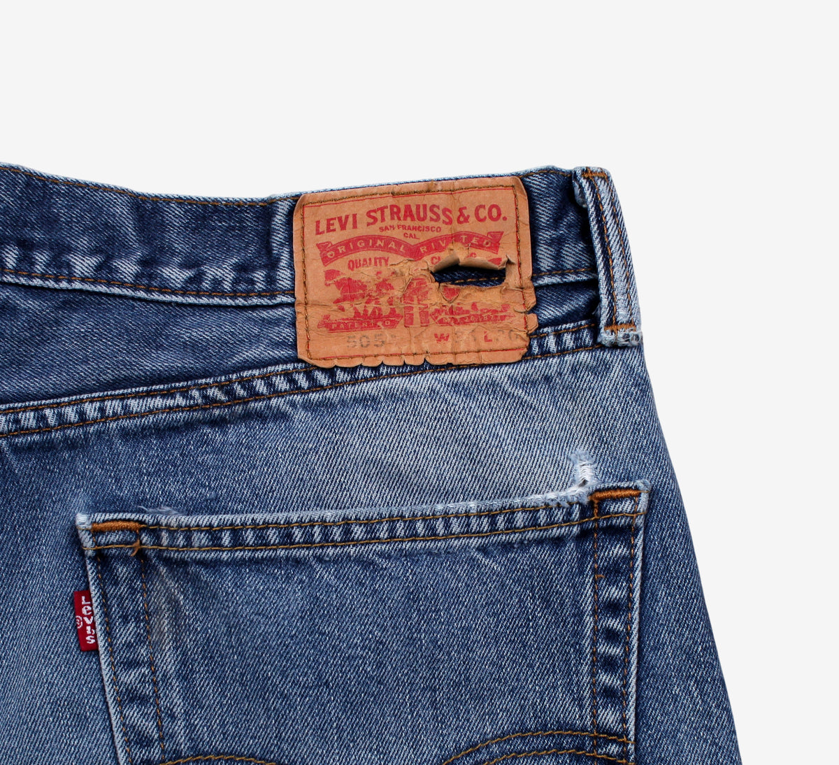 Levis 505 Jeans 36x30 Blue Regular Straight Faded Stonewash Red Tab Denim