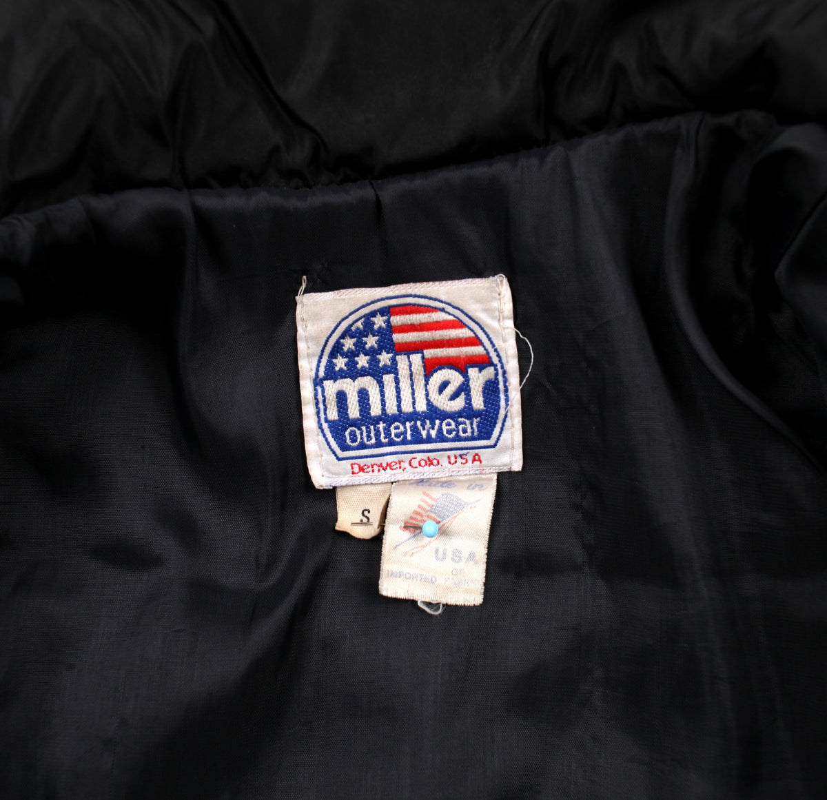 Vintage Miller Outerwear Bomber Jacket S Mens 90s Black USA Made Quilted Lined