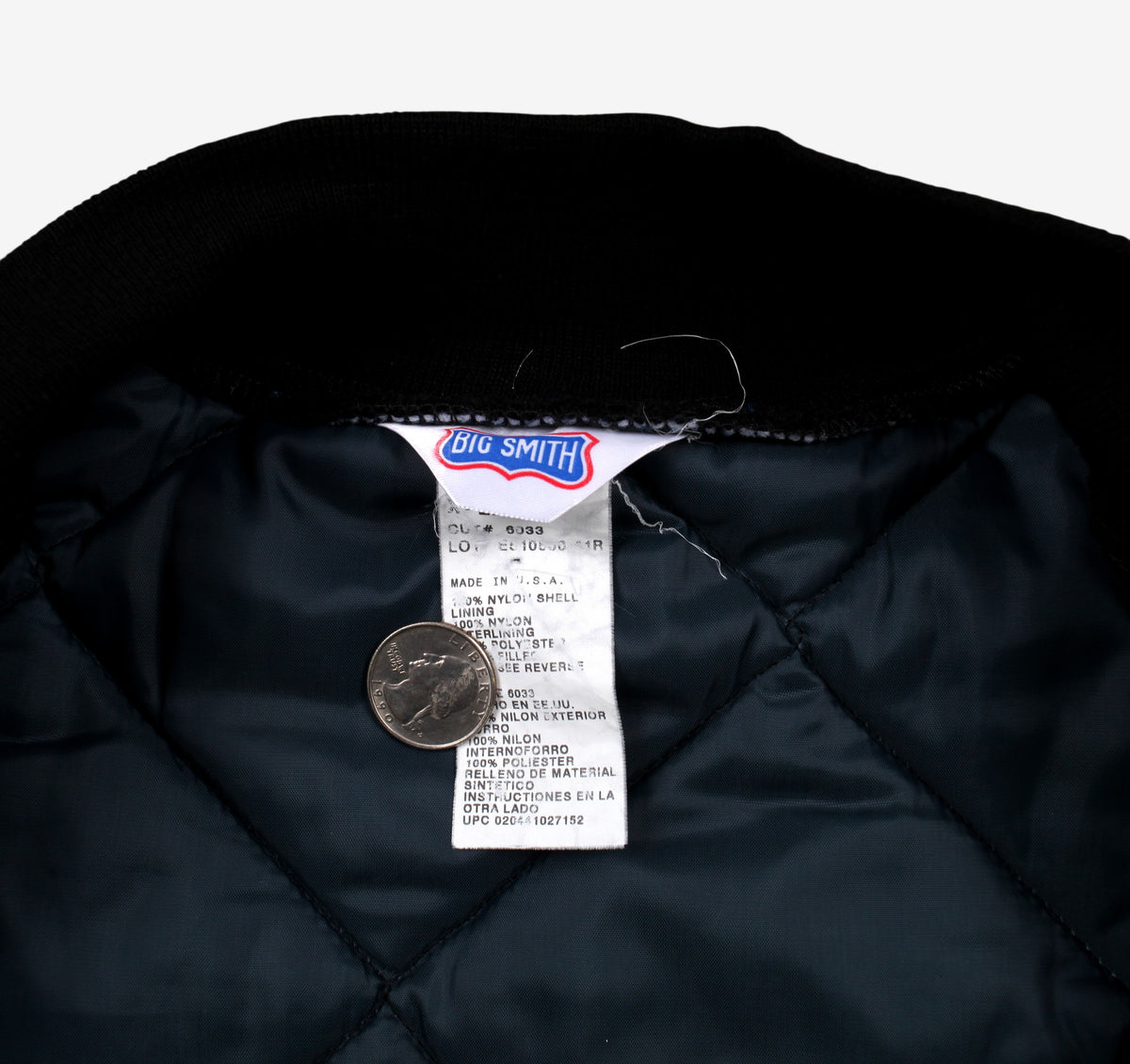 Vintage Big Smith Quilted Vest XL Mens 90s Blue USA Made Nylon Chore Gilet