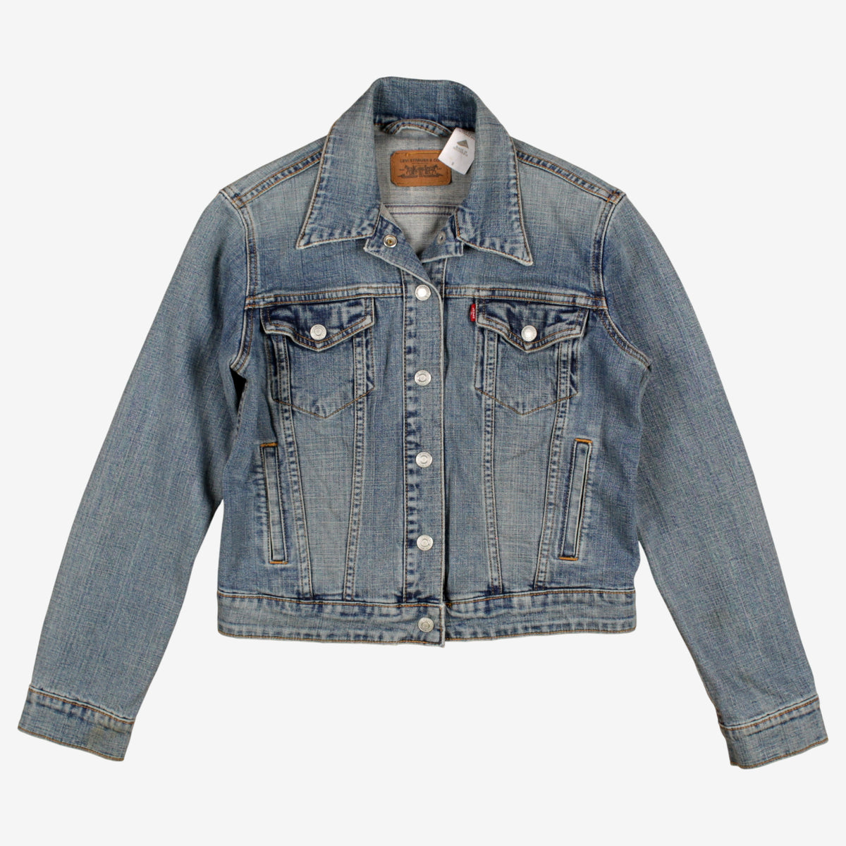 Levis Denim Jacket S Womens Blue Stretch Trucker Button Front Western Casual