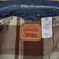 Levis Denim Vest M Mens Blue Plaid Lined Western Trucker Jacket Gilet Cut Off