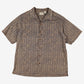 Vintage L.L. Bean Shirt M Mens Button 90s Cotton Geometric Camp Collar Blue