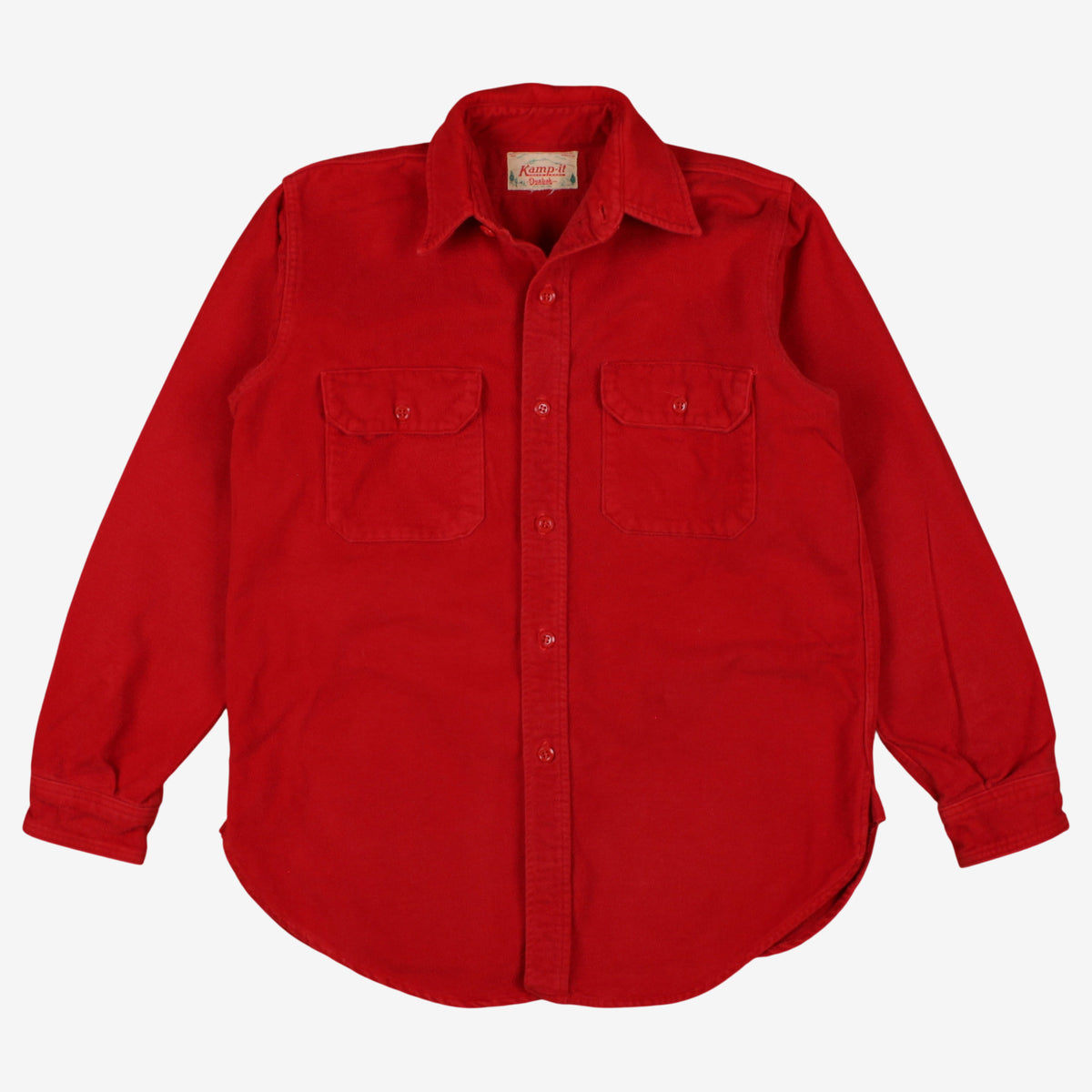Vintage Kamp It Duxbak Flannel Shirt M Mens Button 60s Chamois Red
