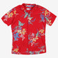 Vintage Mr Witt Hawaiian Shirt L Mens Button 90s Cotton Floral Red