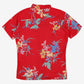 Vintage Mr Witt Hawaiian Shirt L Mens Button 90s Cotton Floral Red