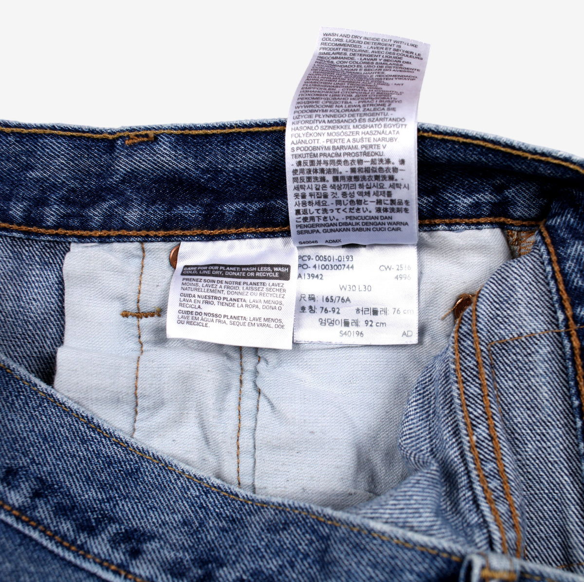 Levis 501 Jeans 30x30 Blue Regular Straight Faded Stonewash Red Tab Denim