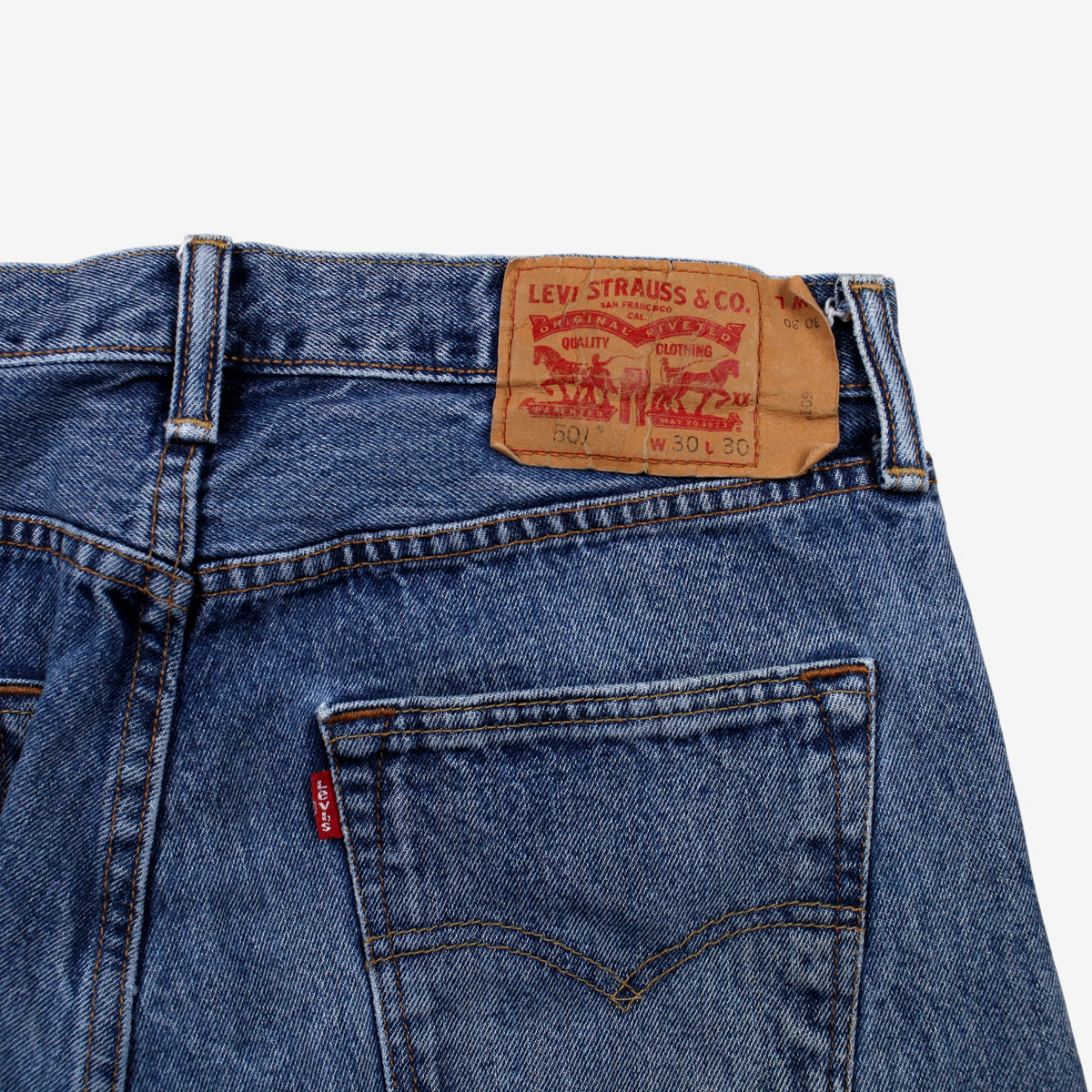 Levis 501 Jeans 30x30 Blue Regular Straight Faded Stonewash Red Tab Denim